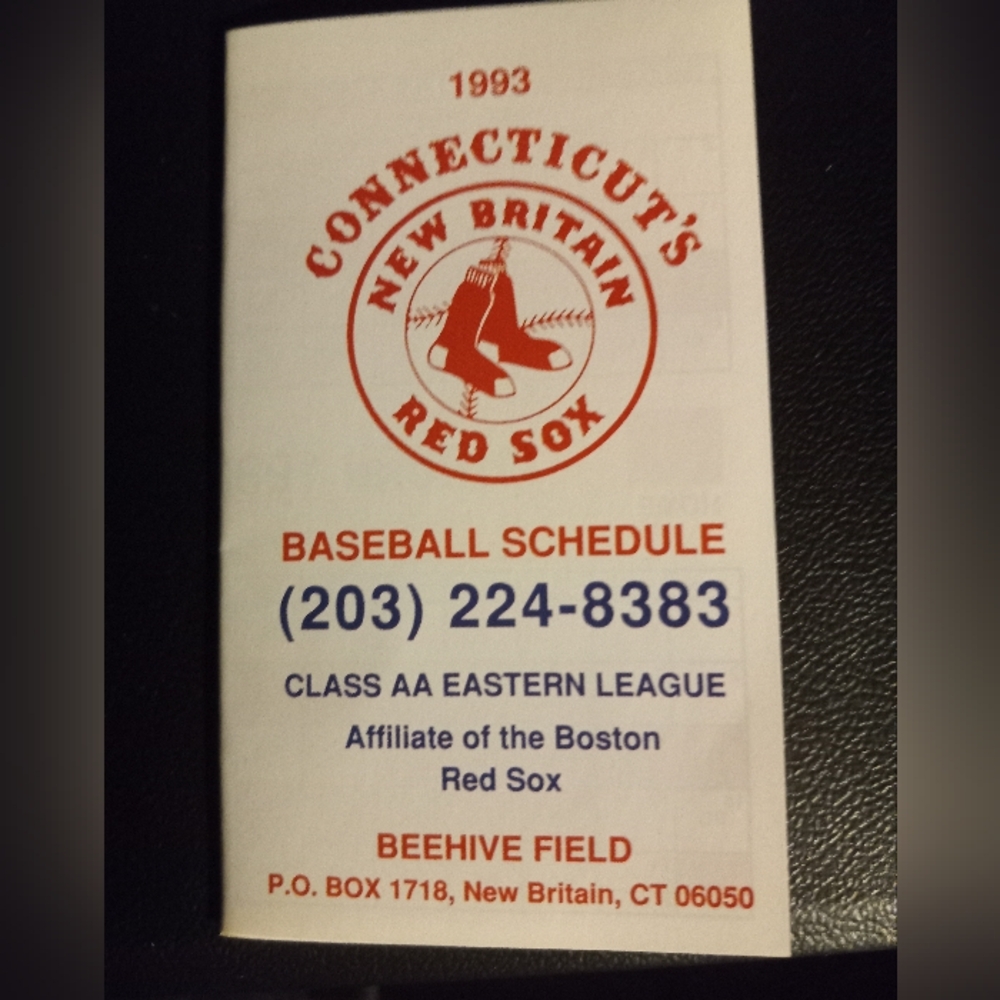 Connecticut's New Britain Red Sox 1993 Baseball Pocket Schedule